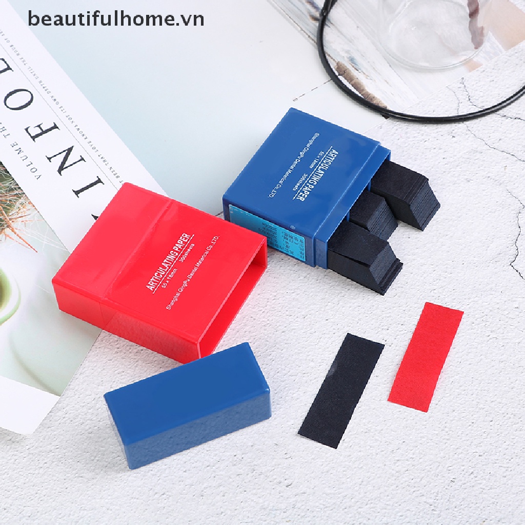 Bộ 300 Miếng Giấy Hai Mặt Màu Xanh Dương Dùng Trong Nha Khoa 200 Micron