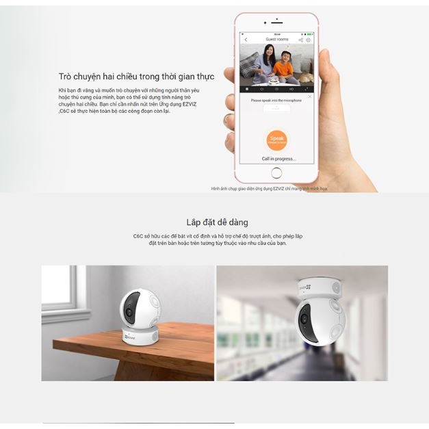 Camera IP Wifi xoay thông minh EZVIZ (C6N 1080p) C6CN (720P) -Hỗ trợ cổng mạng | BigBuy360 - bigbuy360.vn