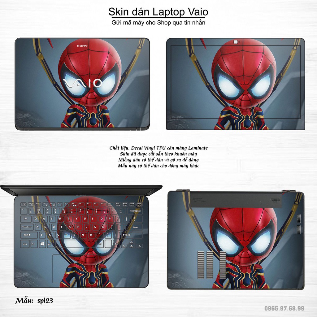 Skin dán Laptop Sony Vaio in hình người nhện Spiderman _nhiều mẫu 2 (inbox mã máy cho Shop)