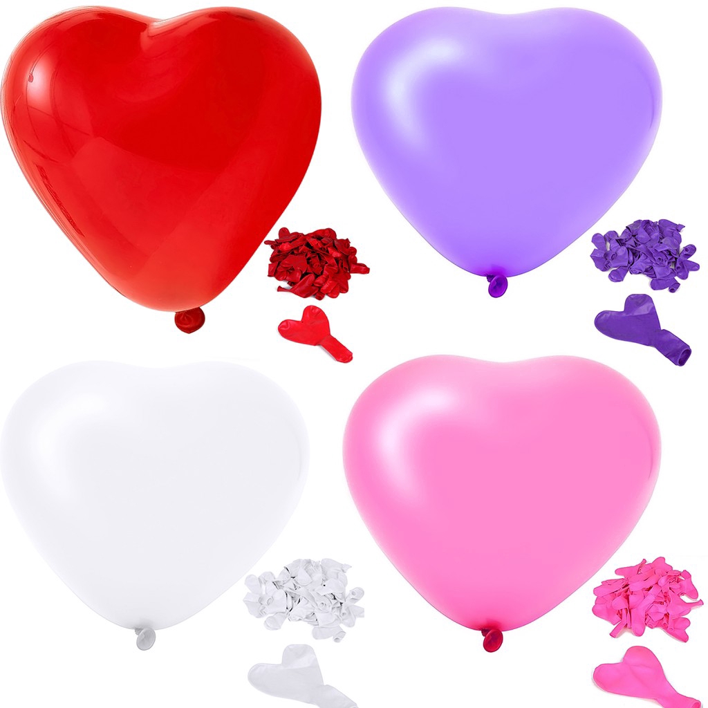 100 bong bóng trang trí hình trái tim