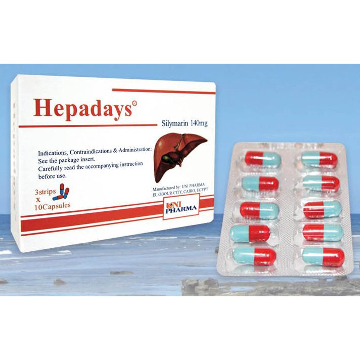 Hepadays hộp 30 viên nhập khẩu Ai Cập giải độc và bảo vệ tế bào gan hiệu quả