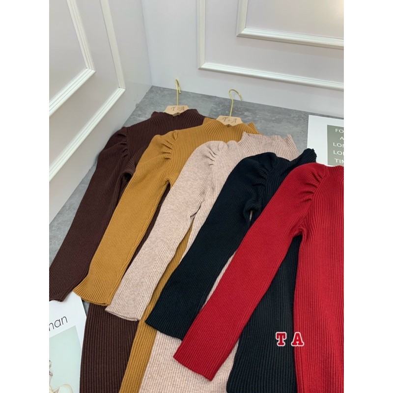 Váy len tăm body tay bồng