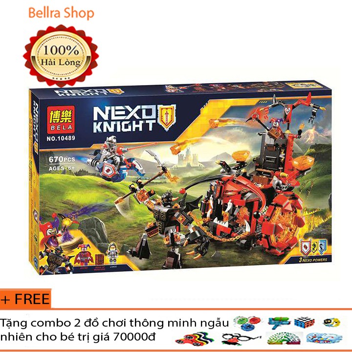 Bộ ghép hình lego Bela Nexo 10489 - Cỗ xe quái vật của hề Jestro- 490 chi tiết
