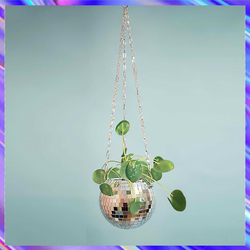 Disco Ball Hanging Flower Pot Flower PlanterHanging Basket Garden Decor Vase