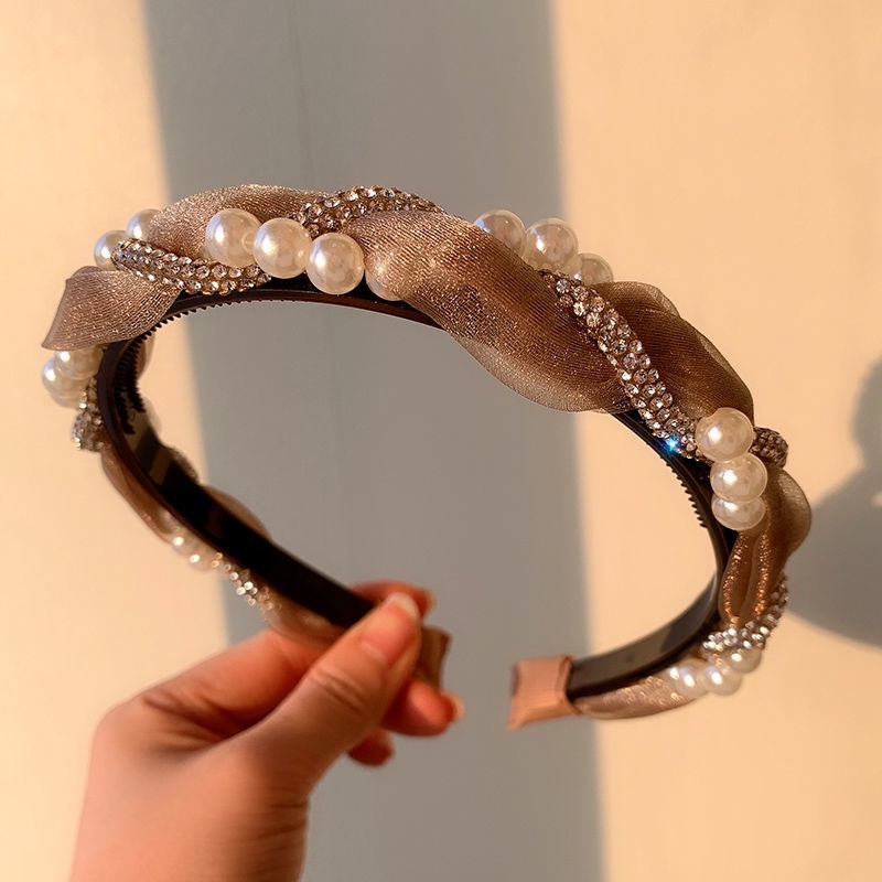 Băng Đô Cài Tóc Màu Cà Phê Đen Đơn Giản Thời Trang Hàn Quốc Cho Nữ