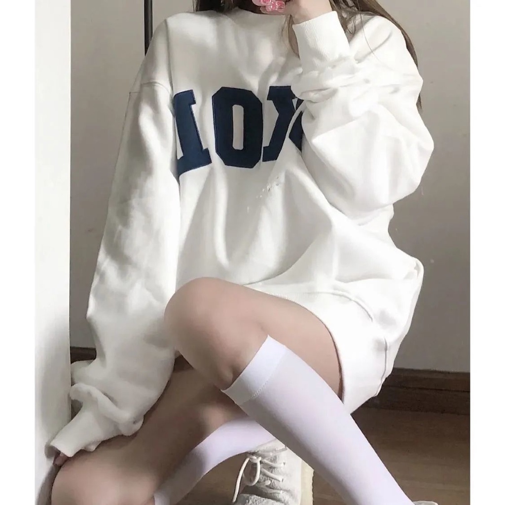 Áo nỉ tay dài thời trang thu đông Hàn Quốc mới 2021