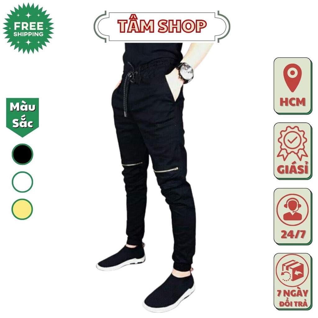 Quần khoá gối quần Kaki khoá gối quần jooger kaki dài bo gấu túi lớn có dây rút Tâm Shop