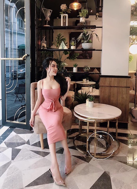 Váy Body 2 Dây Ngang Phối Dây Nơ - Siêu Phẩm 110cm - VD06 | BigBuy360 - bigbuy360.vn