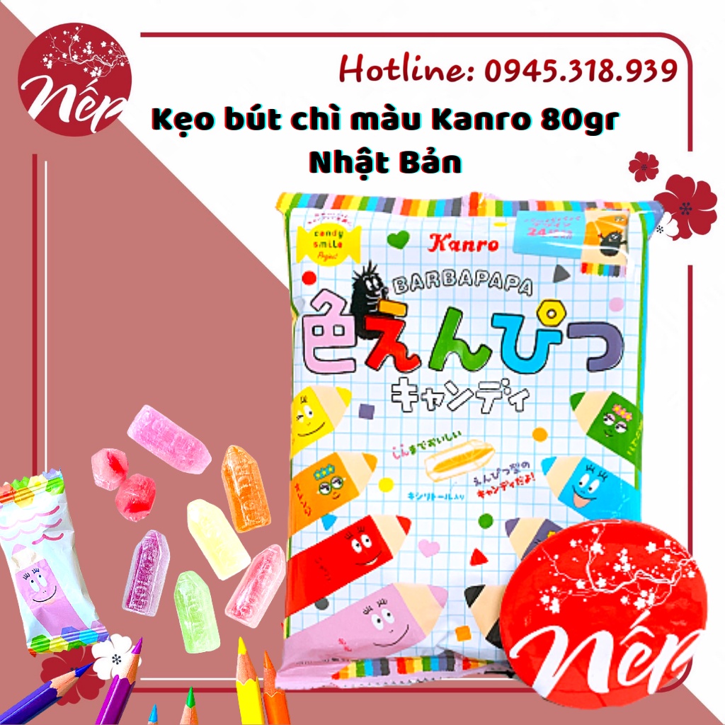 (Date: T10.2022) Kẹo bút chì màu Kanro 80gr Nhật Bản