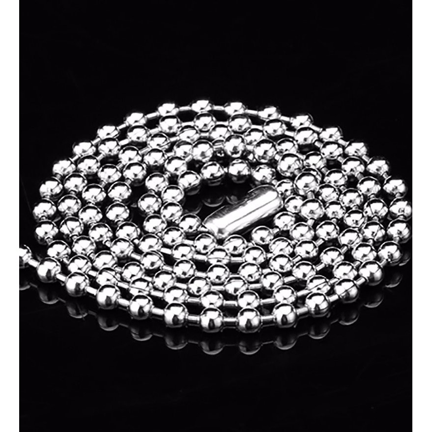 Dây chuyền bi inox D01 cỡ 2mm - 60cm dài tròng đầu không đen không rỉ vĩnh viễn.