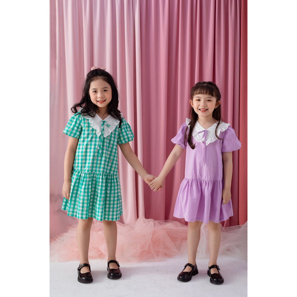 [LITTLE PINK] RANIA DRESS - Váy đuôi cá phối trắng bé gái