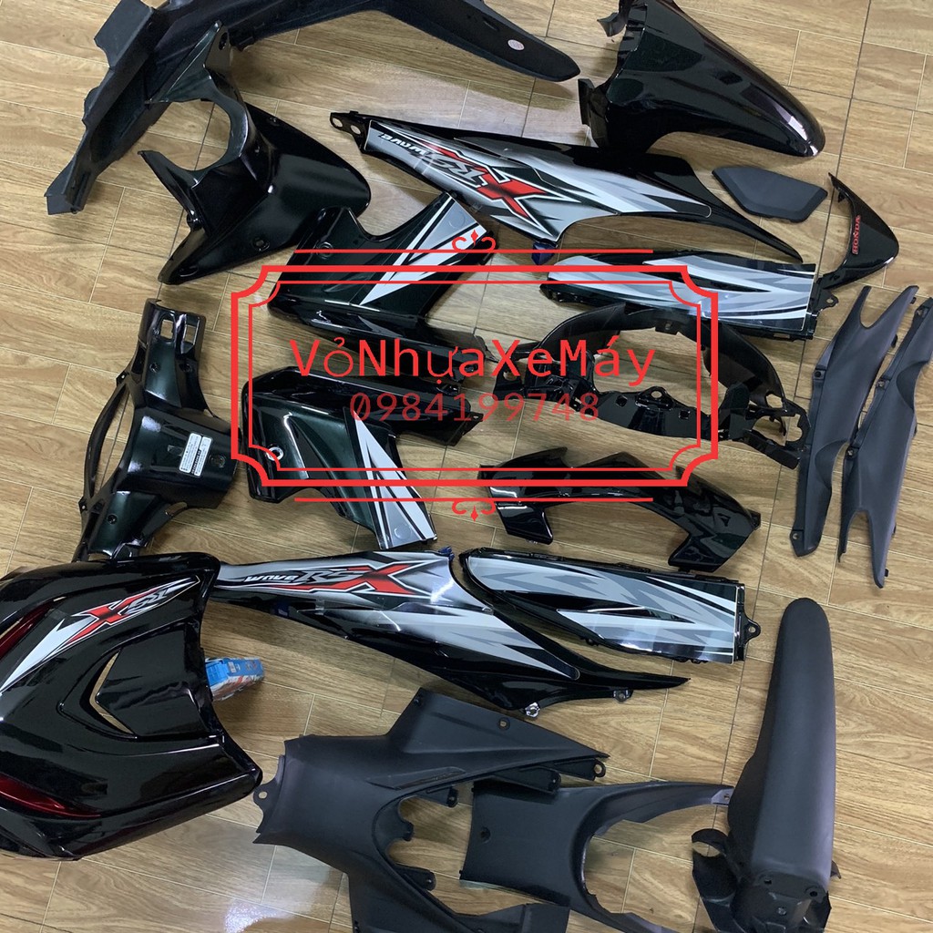 Dàn áo xe wave RSX 110 màu ĐEN đời 2010 đến 2011,nhựa trắng nguyên sinh loại 1