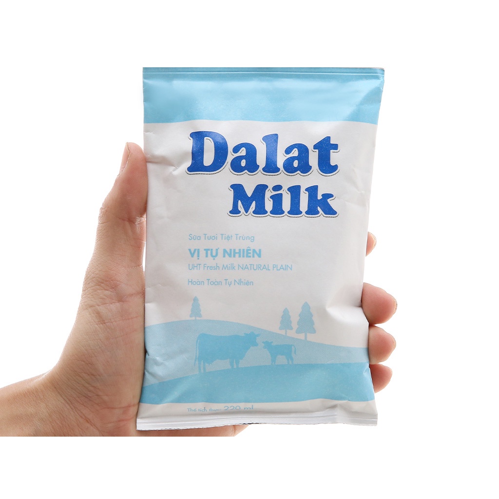 [HSD T6-2023] Combo 10 bịch Sữa tươi tiệt trùng Dalat Milk 220ml