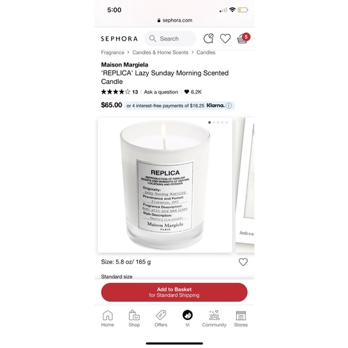 Nến Thơm Nước Hoa Maison Martin Margiela Replica Lazy Sunday Morning Full Size 165 gr Authentic