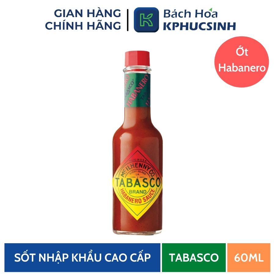 Sốt ớt Habanero hiệu Tabasco 60ml KPHUCSINH - Hàng Chính Hãng