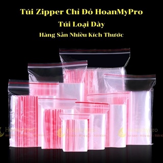100gr túi zip chỉ đỏ loại dày và dai đựng thực phẩm phụ kiện
