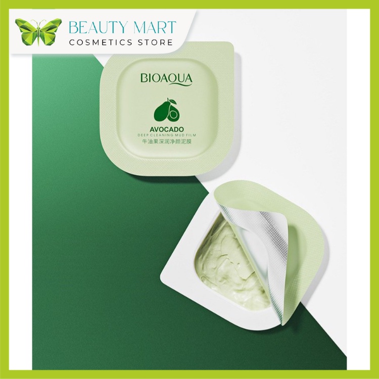 Mặt nạ dưỡng trắng và mềm da chiết xuất từ quả bơ thiên nhiên Avocado Bioaqua - Hộp 8 miếng
