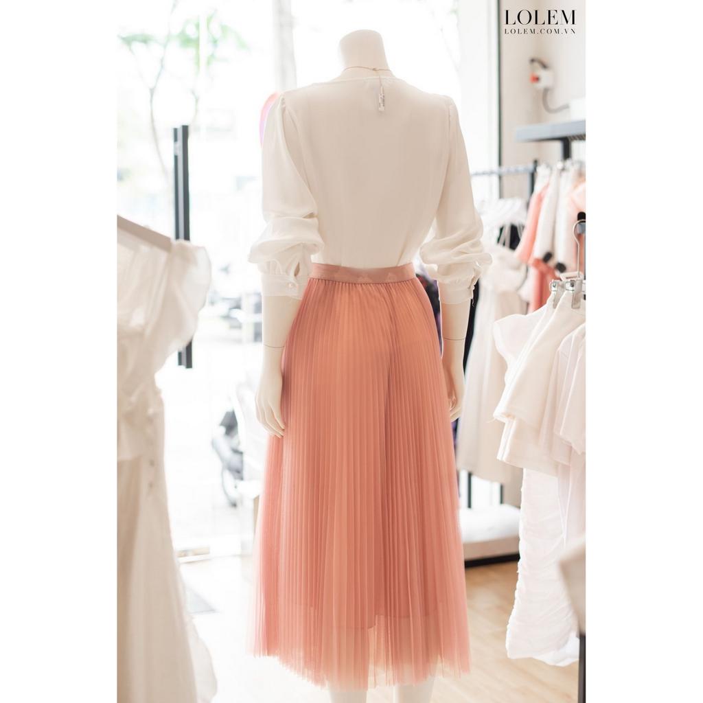 Chân váy xếp ly dài LOLEM CVX374 form xòe freesize chất lưới nhũ thoáng mát