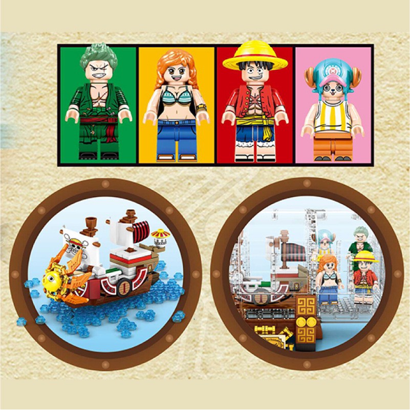 Lắp ghép Mô hình One Piece Thousand Sunny Xếp hình Thuyền Đảo Hải Tặc trong chai SY6294