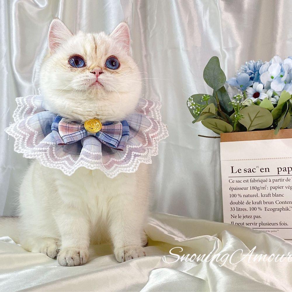 Augustina Yếm Ăn Bằng Vải Cotton Organza Thiết Kế Đáng Yêu Dành Cho Thú Cưng