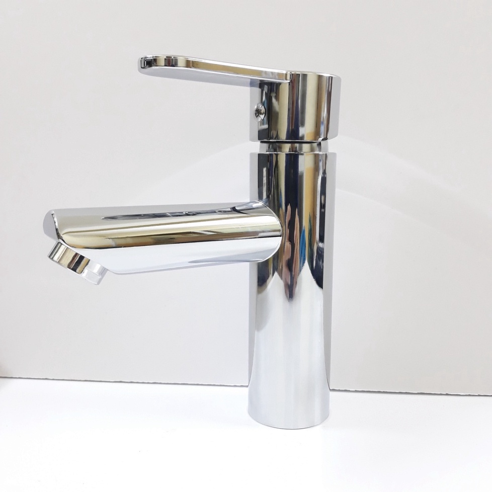[ Hàng Mới Về ] Vòi lavabo nóng lạnh inox 304 màu bạc hình trụ cao cấp sáng bóng siêu bền 20cm