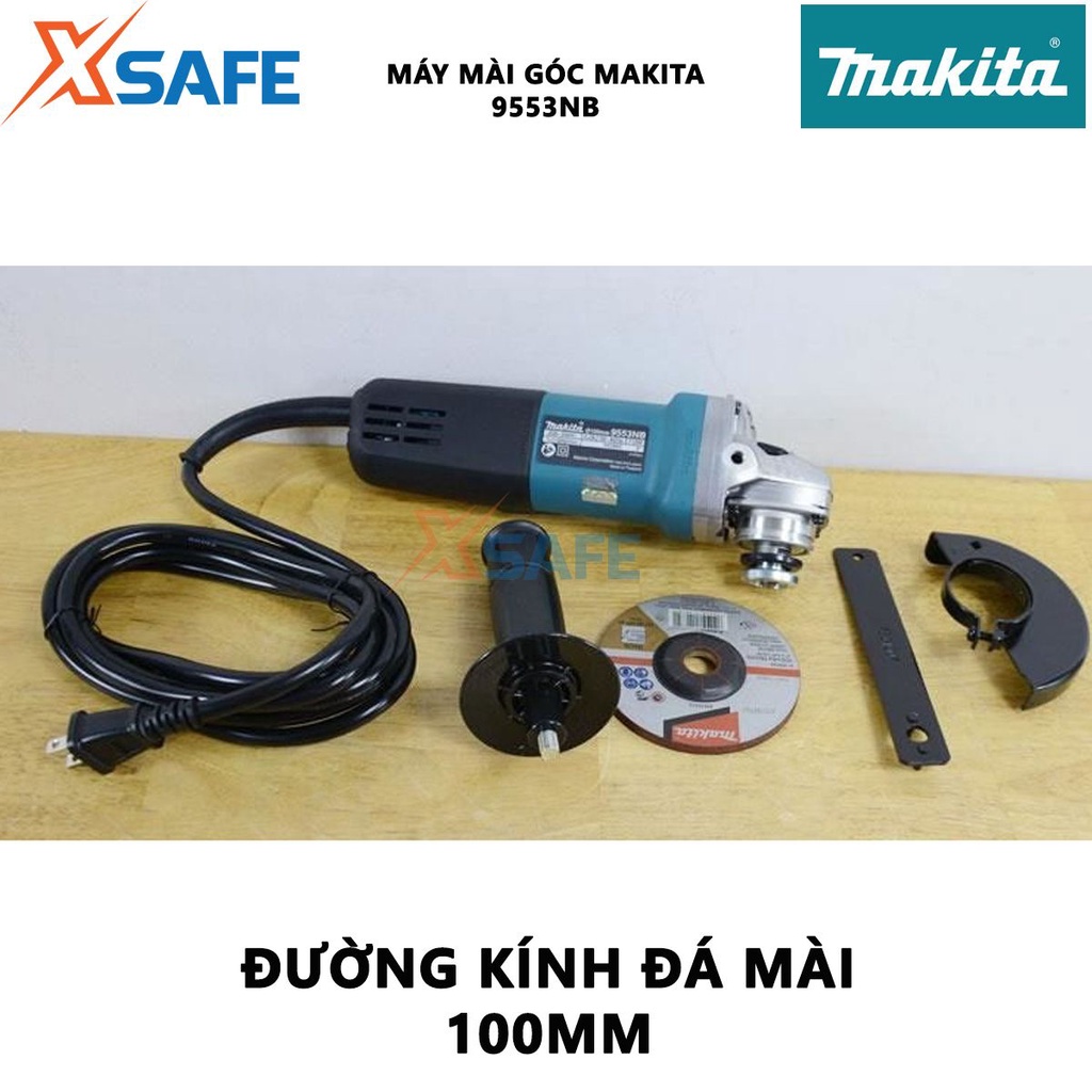 Máy mài góc MAKITA 9553NB Máy mài cầm tay công tắc trượt, công suất 710W, tốc độ không tải 11,000rpm - [XSAFE]