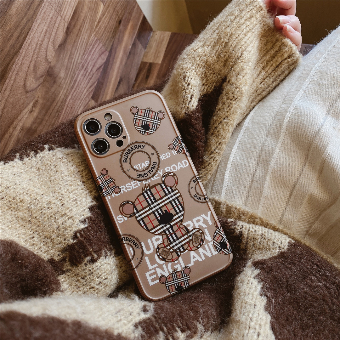 Ốp điện thoại nhựa mềm họa tiết logo burberry/chú gấu cho iPhone12 mini 11 PRO MAX 7/8plus SE2020 X/XS XR XSMAX | BigBuy360 - bigbuy360.vn