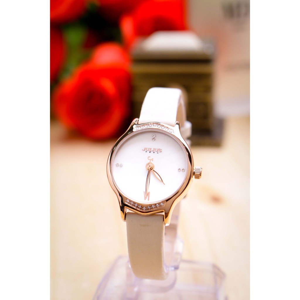 Đồng hồ nữ JA-1155 Julius Hàn Quốc dây da ( Nhiều màu )