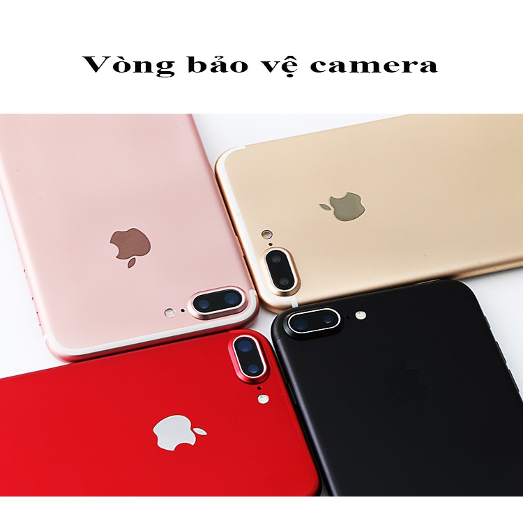 Bộ phụ kiện bảo vệ viền camera, nút home, nút chống bụi nước cổng sạc, đai gắn cáp cho iphone 7 plus, 8 plus