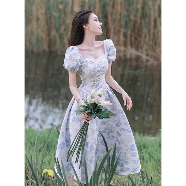 Đầm hoa vintage chất Ford in mẫu siêu HOT