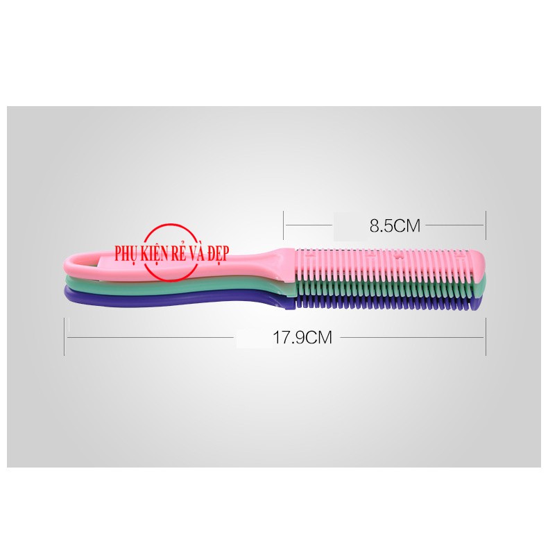 Lược cắt tóc hai mặt + lưỡi cắt hai mặt bằng thép không gỉ/ Dao cắt tóc