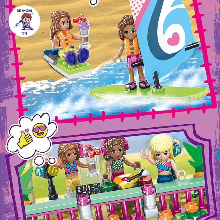Đồ Chơi Lắp Ráp Mô Hình Công Viên Nước Trái Tim Stephanie Andrea Olivia Mason Đồ Chơi Bé Gái 3018