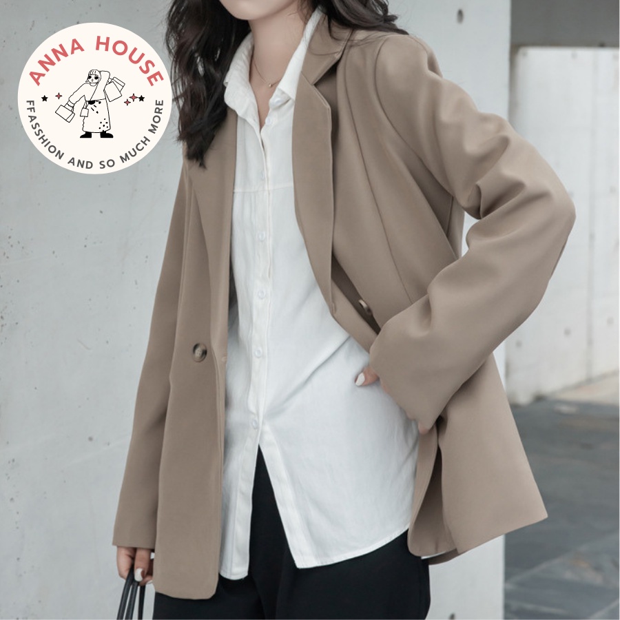 Áo blazer nữ 2 lớp pha kẻ gấu tay dài dáng rộng, áo blazer nữ 2 lớpdài tay thiết kế form rộng tay dài pha kẻ