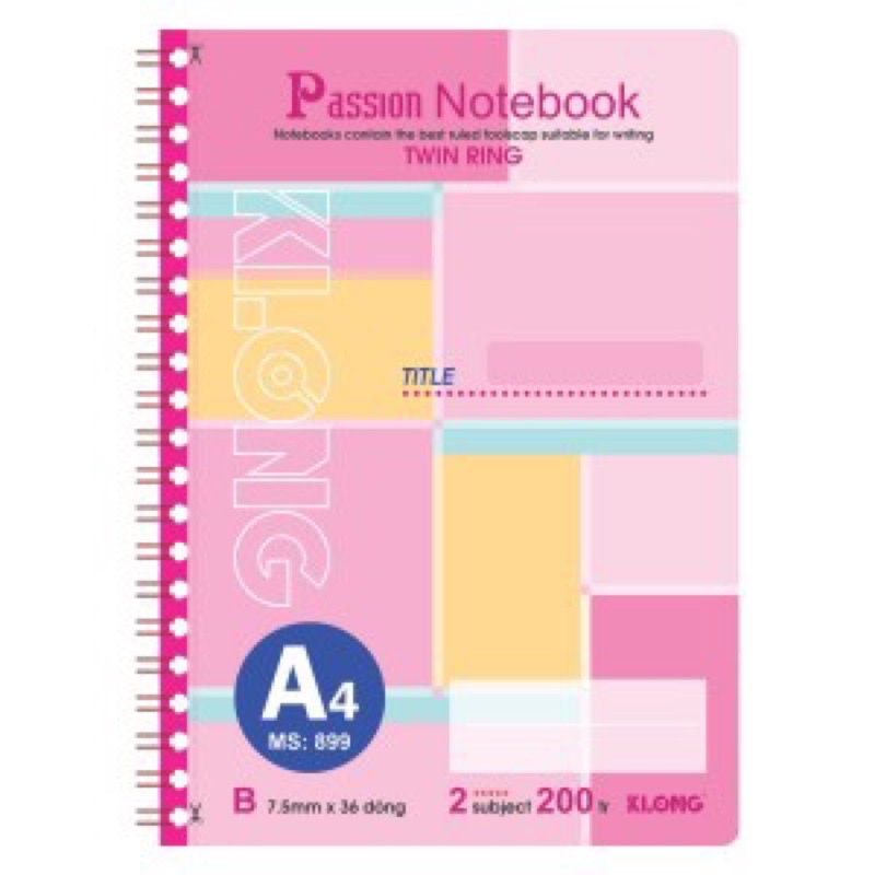 Sổ lò xo kép A4 passion notebook twin ring 200 trang MS 899