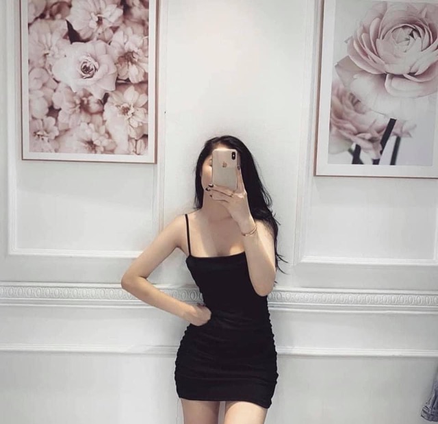 ] Váy body hai dây dúm eo nữ🌷Đầm dáng ôm hai dây tăng đơ nhún eo tôn dáng🌷(free ship) | BigBuy360 - bigbuy360.vn