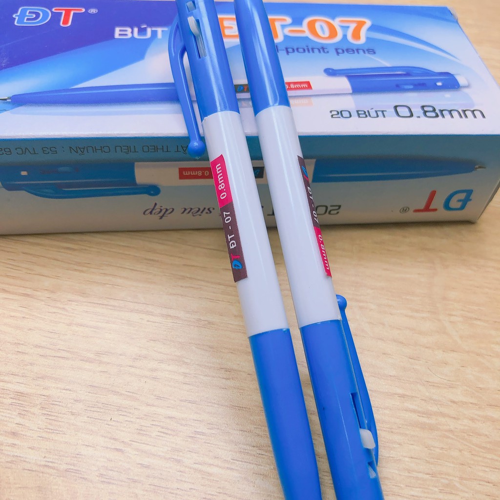 [Mã LIFEXANH03 giảm 10% đơn 500K] 1 hộp 20 cây bút bi mực xanh ĐT-07 đầu viết 0.8mm
