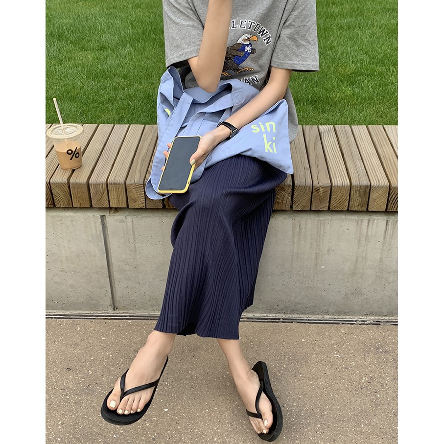 Chân Váy Midi Chữ A Lưng Cao Màu Trơn Phong Cách Hàn Quốc Thời Trang Mùa Hè 2 Màu Tùy Chọn | BigBuy360 - bigbuy360.vn