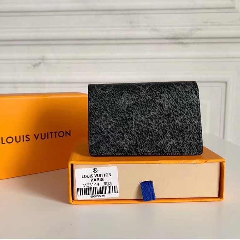 Sẵn sàng giao hàng 100% nguyên bản chính hãng Louis Vuitton LV ví da đựng thẻ mới có hộp M63144