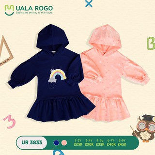 Áo váy nỉ có mũ UalaRogo 3833 (2-3y)