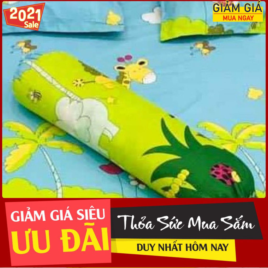 [Vỏ gối ôm-sale lỗ]Vỏ gối ôm cotton poly họa tiết,được chọn mẫu,vườn thú xanh