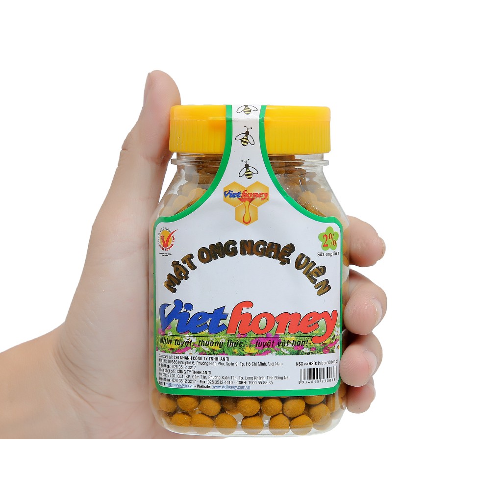 [Xả kho] Mật Ong Nghệ Viên VietHoney 2% Sữa Ong Chúa lọ 160g