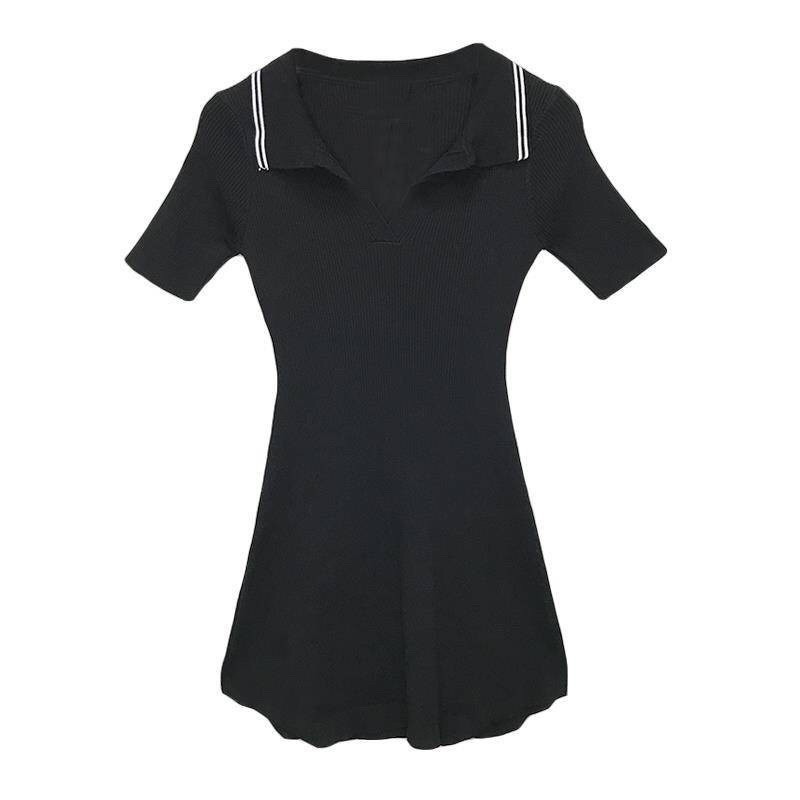 Đầm ôm body cổ sọc hàn quốc | BigBuy360 - bigbuy360.vn