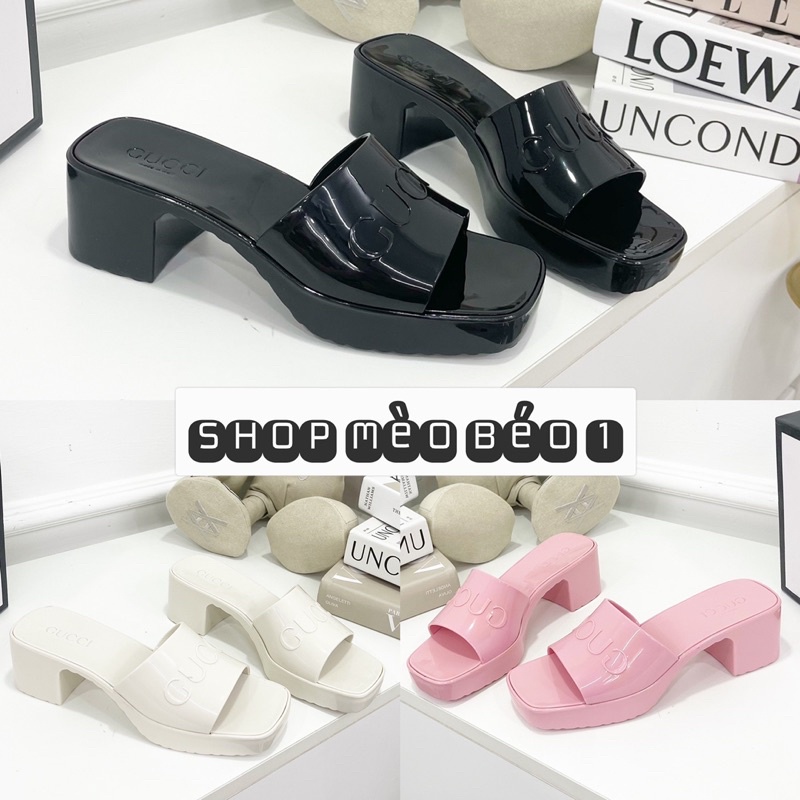 Guốc gc nhựa thơm quai ngang gót trụ fullbox