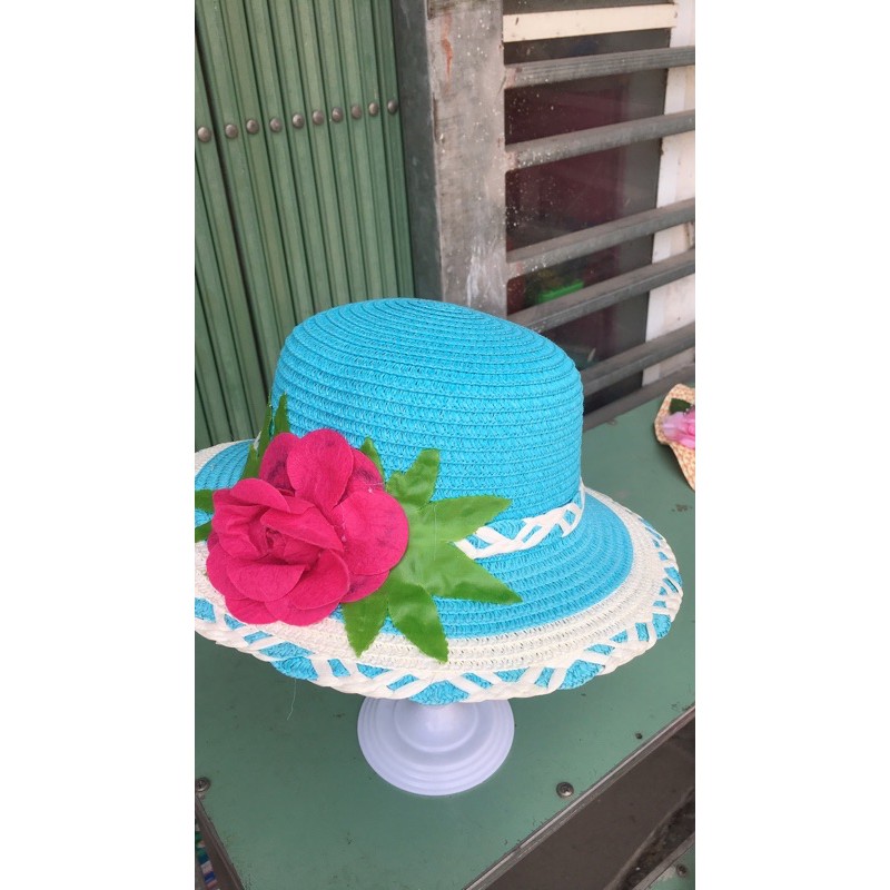 Mũ,nón vành rộng phối hoa cho bé
