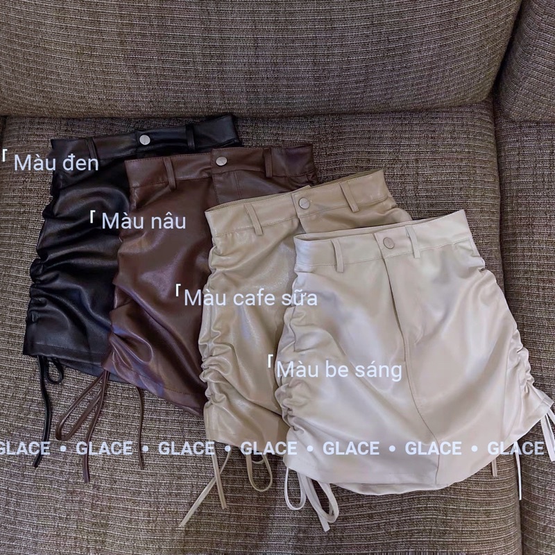 [ Ảnh+Video thật] Chân váy ngắn ⚡FREESHIP⚡ Chân váy da dáng chữ a, rút dây sườn 2 bên hông, siêu tôn dáng, đầy cá tính | BigBuy360 - bigbuy360.vn