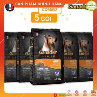 Combo 5 gói thức ăn cho chó 🐶 FREESHIP 70k 🎁 Hạt Khô GANADOR 400g 👉 Cho Tất Cả Các Giống Chó Con Và Chó Lớn