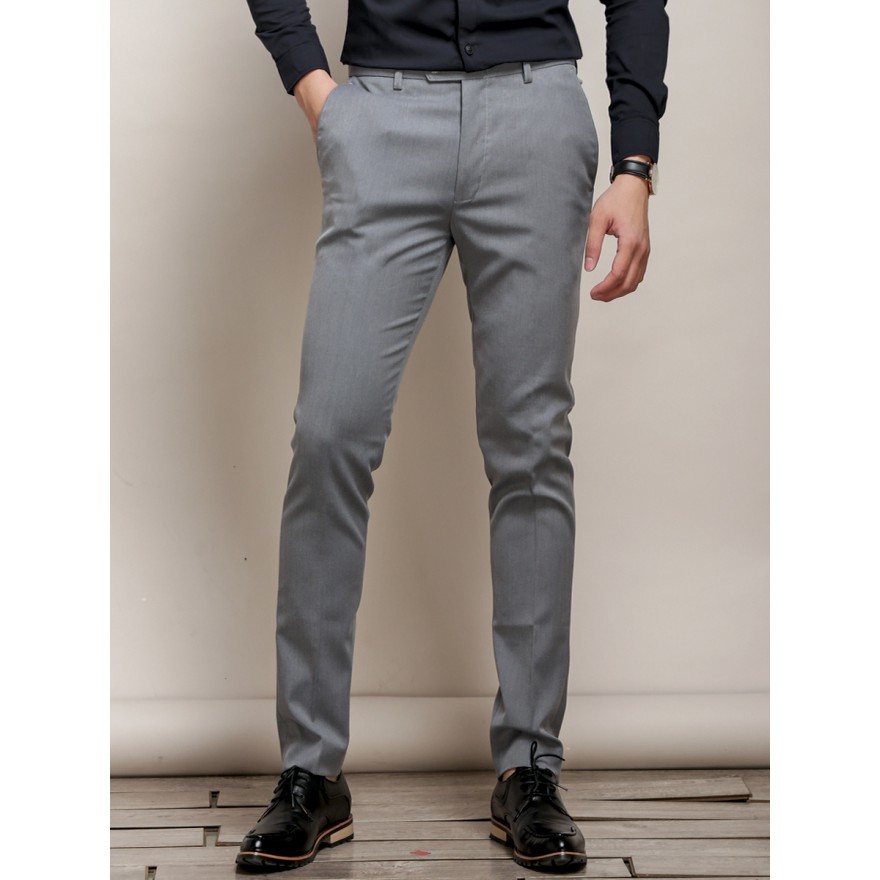 Quần âu nam màu ghi, ống côn, dáng Hàn siêu sale | BigBuy360 - bigbuy360.vn