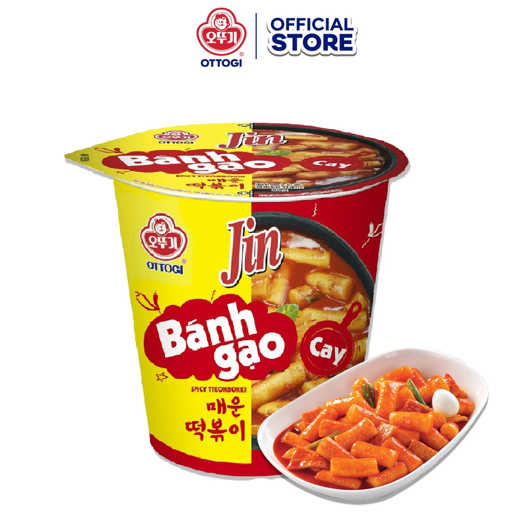 Bánh gạo tokbokki Ottogi Jin cay ly 82g