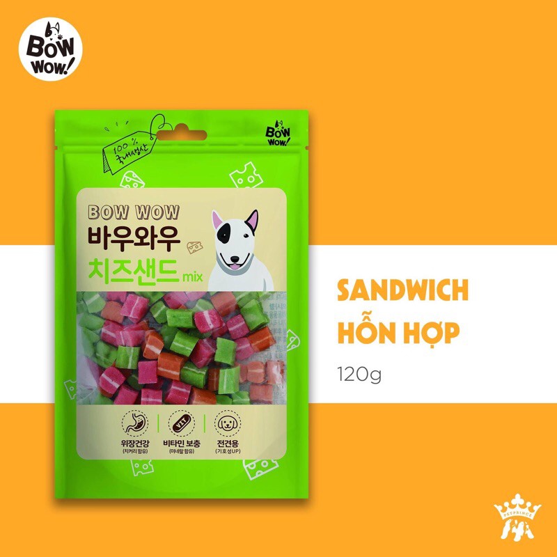 Snack Sandwich Hỗn Hợp BowWow Dành Cho Chó 120g