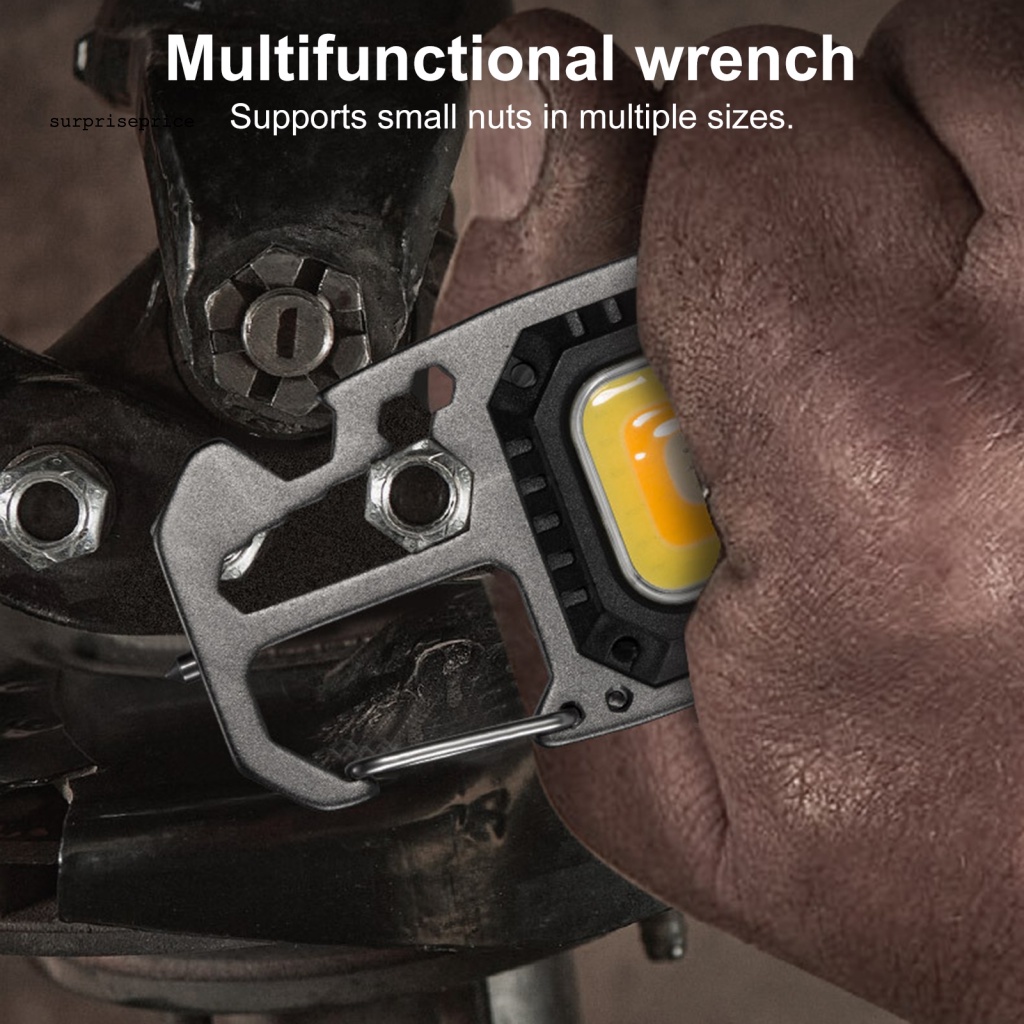 1 Bộ Móc Khóa Đèn Pin Mini Bỏ Túi Kèm Khung 7 Chế Độ Chiếu Sáng